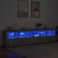vidaXL Komoda s LED svetlami sivá sonoma 283x37x67 cm
