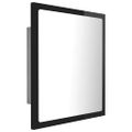 vidaXL Kúpeľňové zrkadlo s LED, lesklé čierne 40x8,5x37cm, akryl