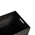 VidaXL Drevená škatuľka s rúčkami čierna 40x30x23 cm masívna borovica