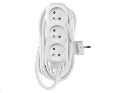 Prodlužovací kabel EMOS P0317R / 7 m / 3 zásuvky / bílý / PVC / 1,5 mm2