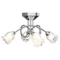 vidaXL Stropná lampa so sklenými tienidlami na 4 LED žiarovky G9