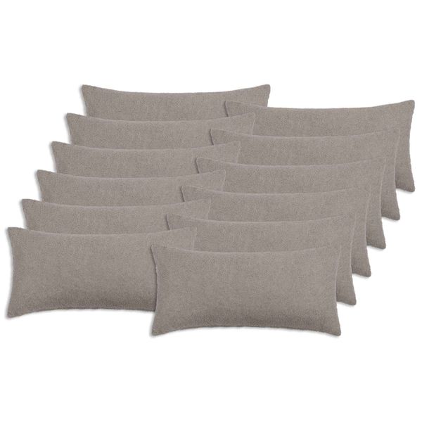 vidaXL Poťah na podložku 12 pcs HEERLEN Svetlosivá 40 x 80 cm Bouclé
