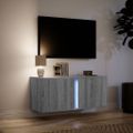 vidaXL TV nástenná skrinka s LED svetlami sivá sonoma 80x31x35 cm