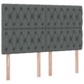 vidaXL LED úložná posteľ s matracom Tmavosivá 140 x 190 cm Látka