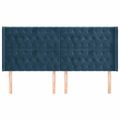vidaXL Čelo postele so záhybmi tmavomodrá 183x16x118/128 cm zamat