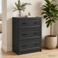 vidaXL Zásuvkový kabinet Čierna 66 x 34,5 x 87 cm Kompozitné drevo