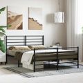 vidaXL Kovový rám postele bez matraca s čelom čierny 160x200 cm