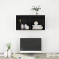 vidaXL Nástenná TV skrinka, lesklá čierna 37x37x72cm, kompozitné drevo