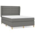 vidaXL Boxspring posteľ s matracom tmavosivá 140x190 cm látka