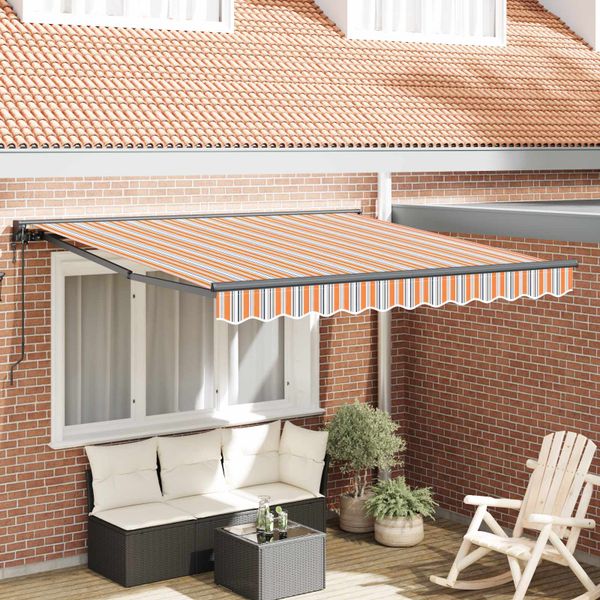 vidaXL Rám markízy Modrá a Oranžová 350 x 250 cm