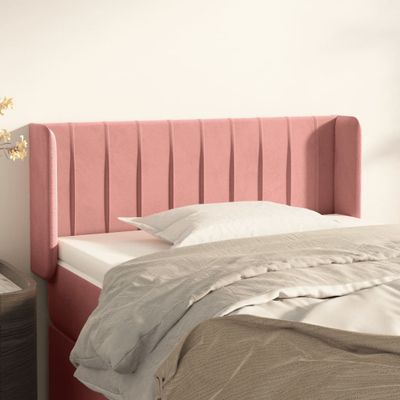 vidaXL Čelo postele so záhybmi ružový 83x16x78/88 cm zamat
