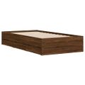 vidaXL Posteľný rám so zásuvkami hnedý dub 90x200 cm kompozitné drevo