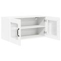 vidaXL Nástenný sklenený kabinet PORTO Biela 80 x 31 x 40 cm