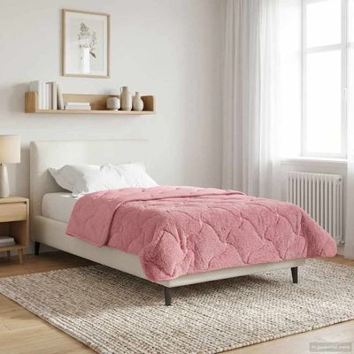 vidaXL Zimný prehoz Ružová 135 x 200 cm Mikrofáza a Teddy fleece