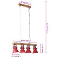 vidaXL Závesná lampa 25 W šmuhovaná červená 90x24x111 cm E27
