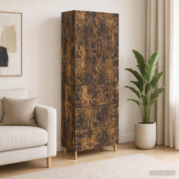 vidaXL Sada skríň 2 ks 66 x 34,5 x 90 cm Kompozitné drevo Dymový dub