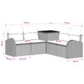 vidaXL Sada pohoviek 5 ks Čierna Poly ratan a oceľ