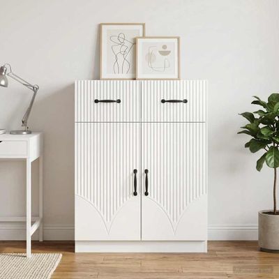 vidaXL Servírovacia skriňa Biela s vysokým leskom 66 x 34,5 x 87 cm