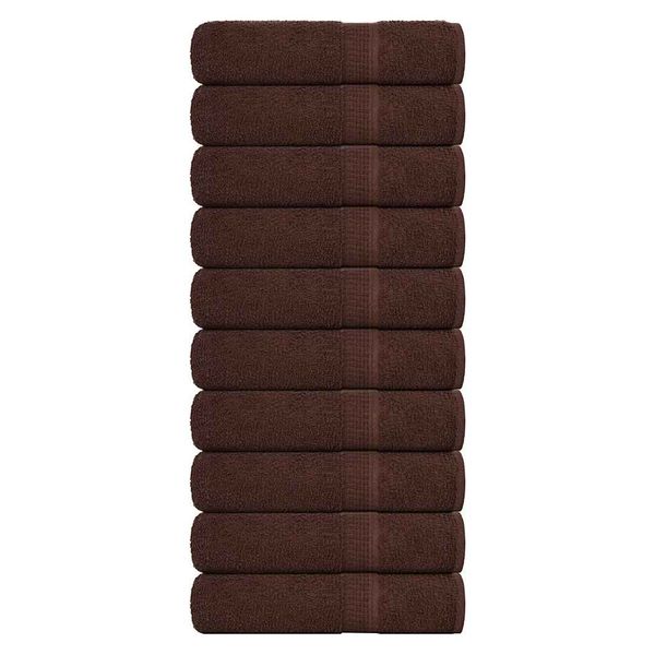 vidaXL Sprchové osušky FROGN 10 ks hnedé 70x140 cm 360 g/m²