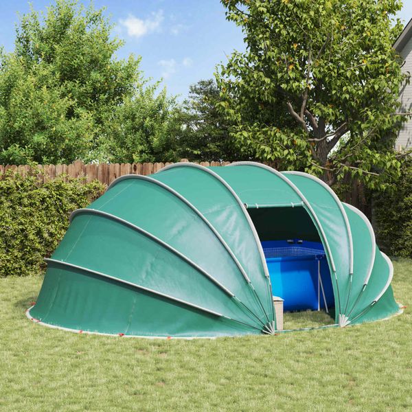 vidaXL Dómový stan na bazén 538 x 440 x 204 cm Morská zelená