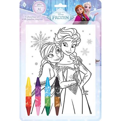 Omaľovánkový set s obojstrannými pastelkami FROZEN - Ľadové kráľovstvo