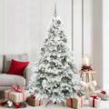 vidaXL Umelý vianočný stromček s 300 LED-i Biela 180 cm PE a PVC