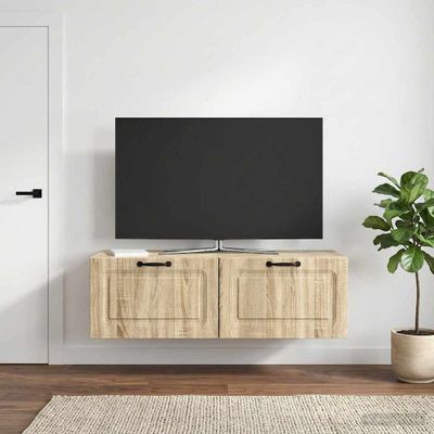 vidaXL Nástenná TV skrinka Dub sonoma 98 x 41 x 30 cm Kompozitné drevo
