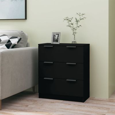 vidaXL Komoda čierna 60x30x70 cm kompozitné drevo