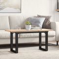 vidaXL Konferenčný stolík v tvare O 90x40x45,5 cm borovica a oceľ