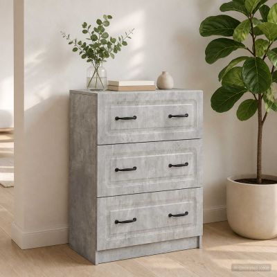 vidaXL Zásuvkový kabinet Betónovo sivá 66 x 34,5 x 87 cm