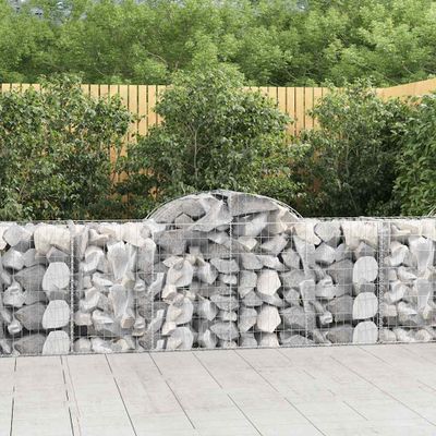 vidaXL Oblúkové gabionové koše 25 ks 200x50x80/100 cm pozink. železo