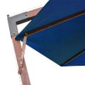 vidaXL Závesný záhradný slnečník+ tyč, azúrový 3,5x2,9m, jedľový masív