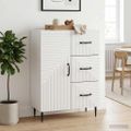 vidaXL Servírovacia skriňa Biela s vysokým leskom 66 x 34,5 x 89,5 cm