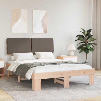 vidaXL Rám postele s čalúneným čelom Sivohnedá 150 x 200 cm