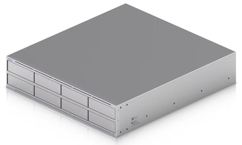 Ubiquiti UniFi UNAS Pro 8 - NAS server, 8x 2,5/3,5" slot HDD/SSD, 2x M.2 NVMe, RAID, 1GbE, 2x SFP+, 2x hot-swap NAS server, 8× 3.5" HDD, 2× M.2 NVMe, 10 GbE, RAID 5/6/10, hot-swap, redundantní PSU, 2U rack
