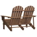 vidaXL 2-miestna záhradná stolička Adirondack jedľový masív hnedá