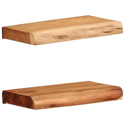 vidaXL Nástenné police 2 ks 30x20x3,5 cm, akáciový masív
