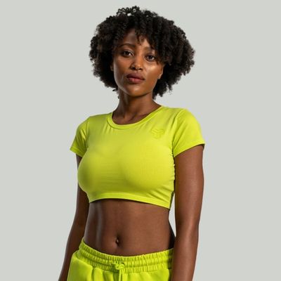 Dámske tričko Essential CropTop Chartreuse - STRIX, veľkosť L, veľkosť oblečenia L