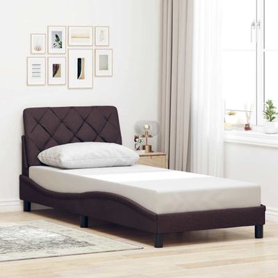 vidaXL Rám postele bez matraca tmavohnedá 80x200 cm látka