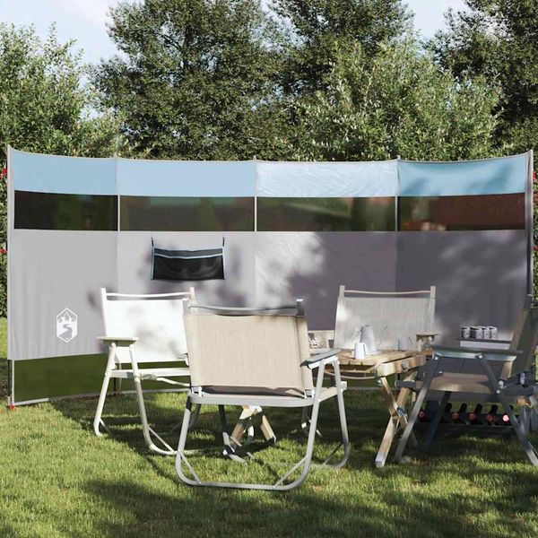 vidaXL Kempingový vetrolam modrý 366x152x152 cm vodeodolný
