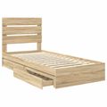 vidaXL Úložná posteľ Sonoma dub 70 x 190 cm Kompozitné drevo