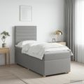 vidaXL Posteľ boxspring s matracom Svetlosivá 100 x 200 cm Látka