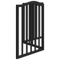 vidaXL Brána pre psa skladacia 3 panely čierna 150 cm topoľové drevo