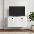 vidaXL Nástenná TV skrinka Biela s vysokým leskom 59,5 x 31 x 30 cm