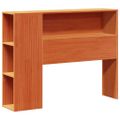 vidaXL Posteľ s knižnicou bez matraca vosková 90x190 cm borovica