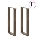 vidaXL Nohy barového stola v tvare U, 2 ks, prírodná oceľ, 40 x (90-91) cm, oceľ
