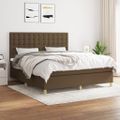 vidaXL Boxspring posteľ s matracom tmavohnedá 180x200 cm látka