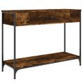 vidaXL Konzolový stolík dymový dub 100x34,5x75 cm kompozitné drevo