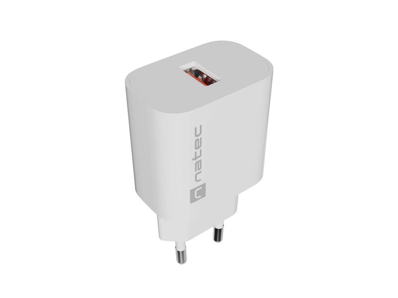 Univerzálna nabíjačka Natec RIBERA 18W, 1X USB-A, biela