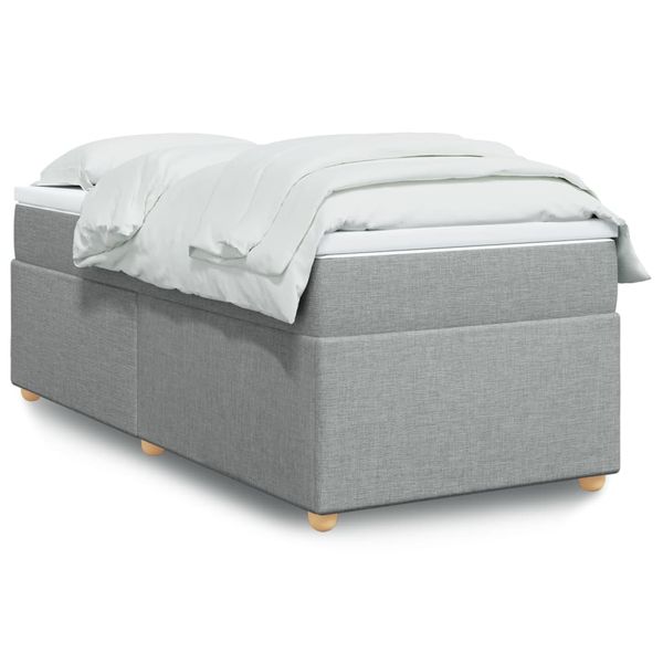 vidaXL Posteľný rám boxsping s matracom bledosivý 80x200 cm látka